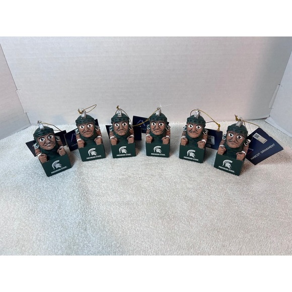 Evergreen Enterprises Other - Michigan State Spartans Sparty Tiki Totem Mascot Ornaments Lot of 6
